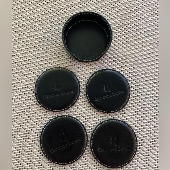 NWOT Leather coasters - Picture 2 of 3